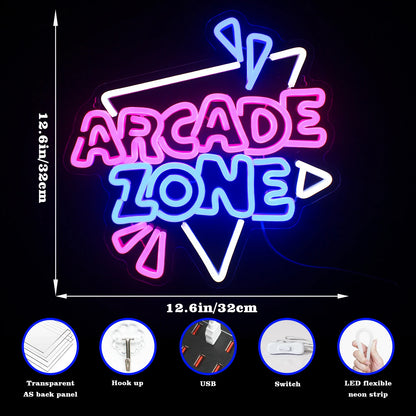 Arcade Zone 5V Mini USB LED Neon Sign - Budget Friendly