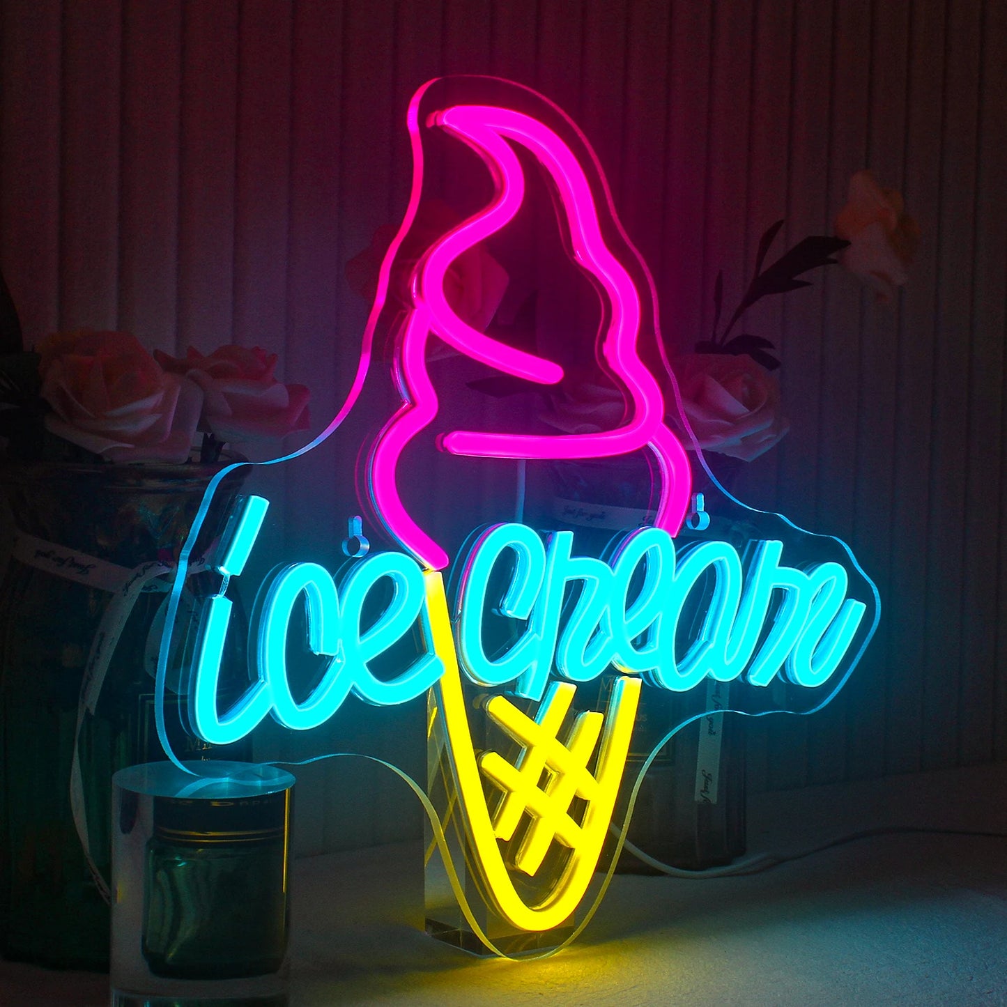 Ice Cream 5V Mini USB LED Neon Sign - Budget Friendly