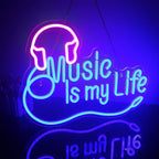 Music is my Life – Cuffie – scritta al neon LED (5 V USB)