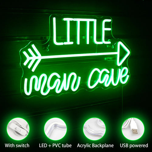 LITTLE man cave – Săgeată – semn luminos neon LED (5 V USB)