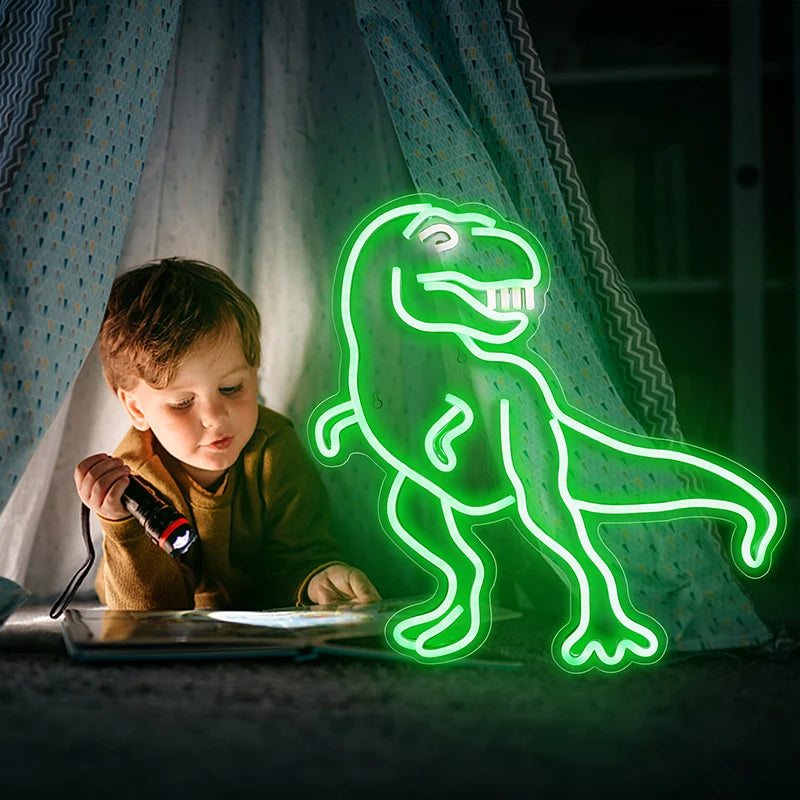 Ineonlife Funny Dinosaurs 5V Mini USB LED Neon Sign - Budget Friendly