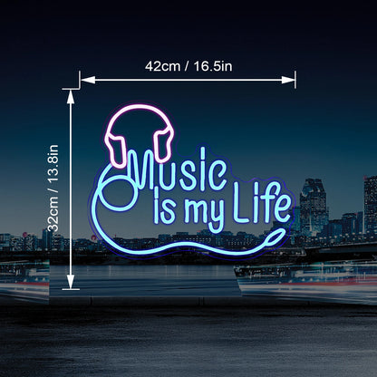 Muzica este Viața Mea - Semn Luminos LED USB 5V - Economic