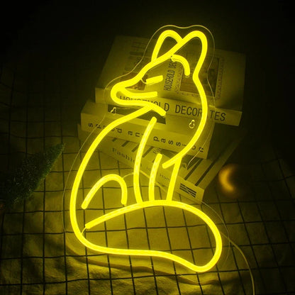 Fox 5V Mini USB  LED Neon Sign - Budget-Friendly