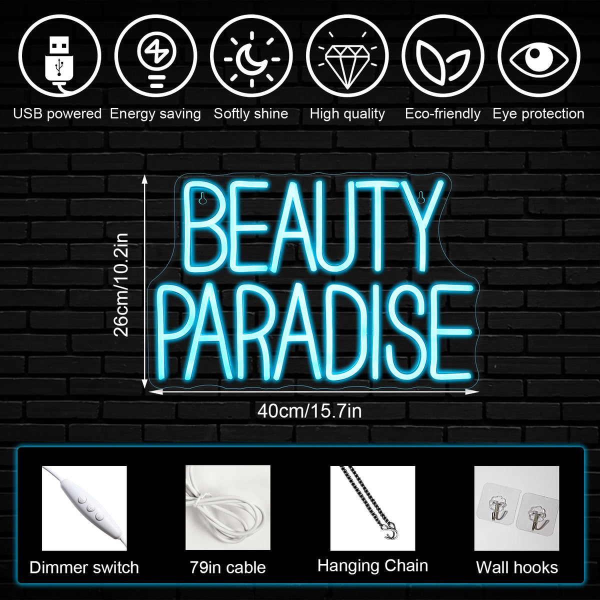 Beauty Paradise – LED-neon fényreklám (5 V USB)