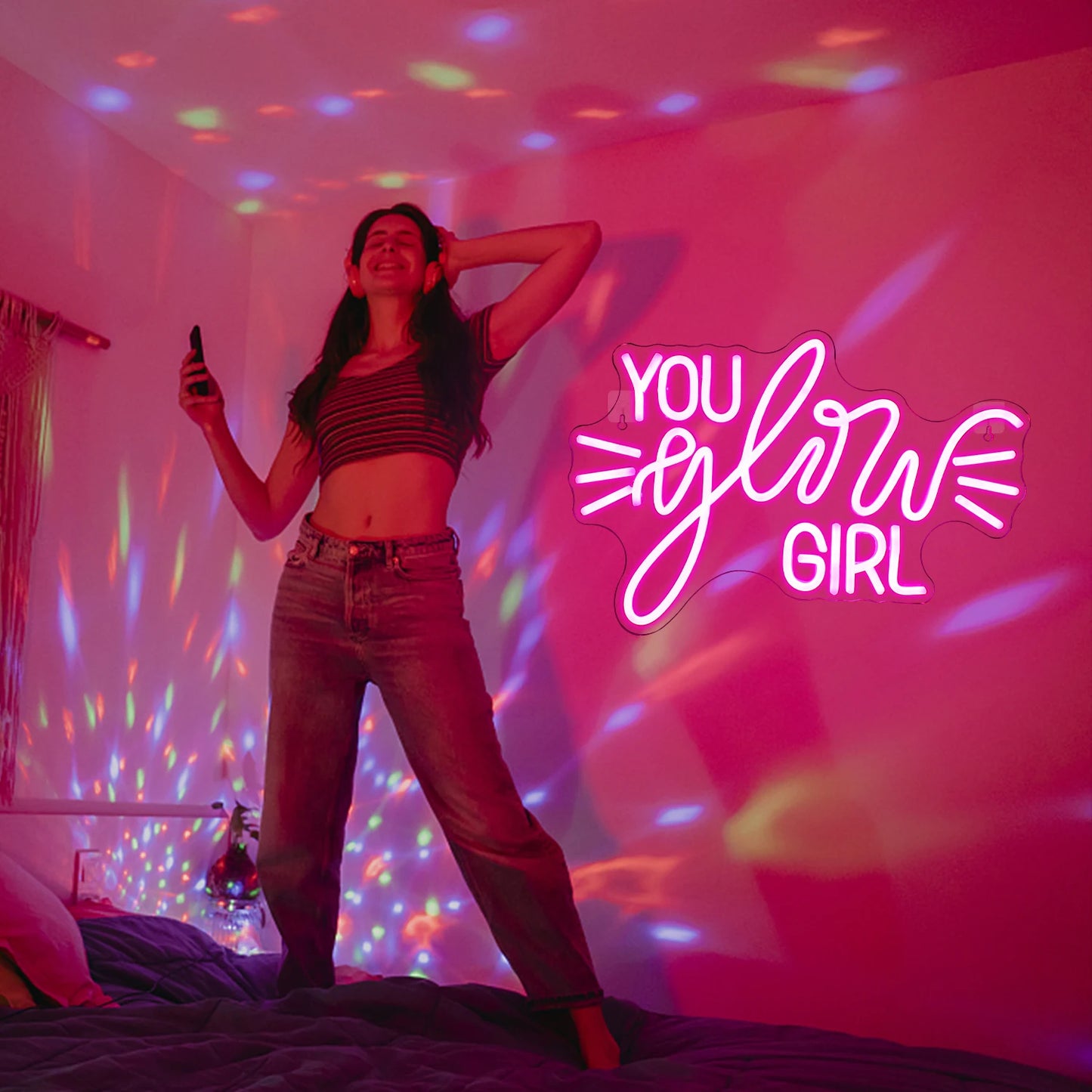 You Glow Girl 5V Mini USB  LED Neon Sign - Budget-Friendly