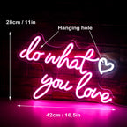 do what you love – Herz – LED-Neonschild (5 V USB)