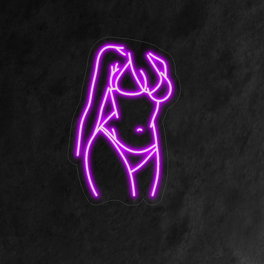 "Sexy Lady Neon Sign" adds a touch of glamour with its sultry silhouette, casting a captivating and provocative glow in your space.
