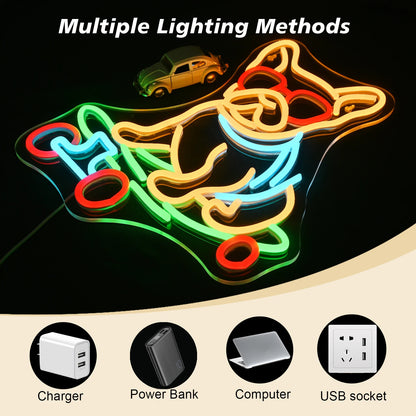 Neonowy Napis LED Skateboardowy Pies 5V USB - Przyjazny dla Budżetu