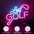 Let's GOLF – Kij golfowy – neon reklamowy LED (5 V USB)