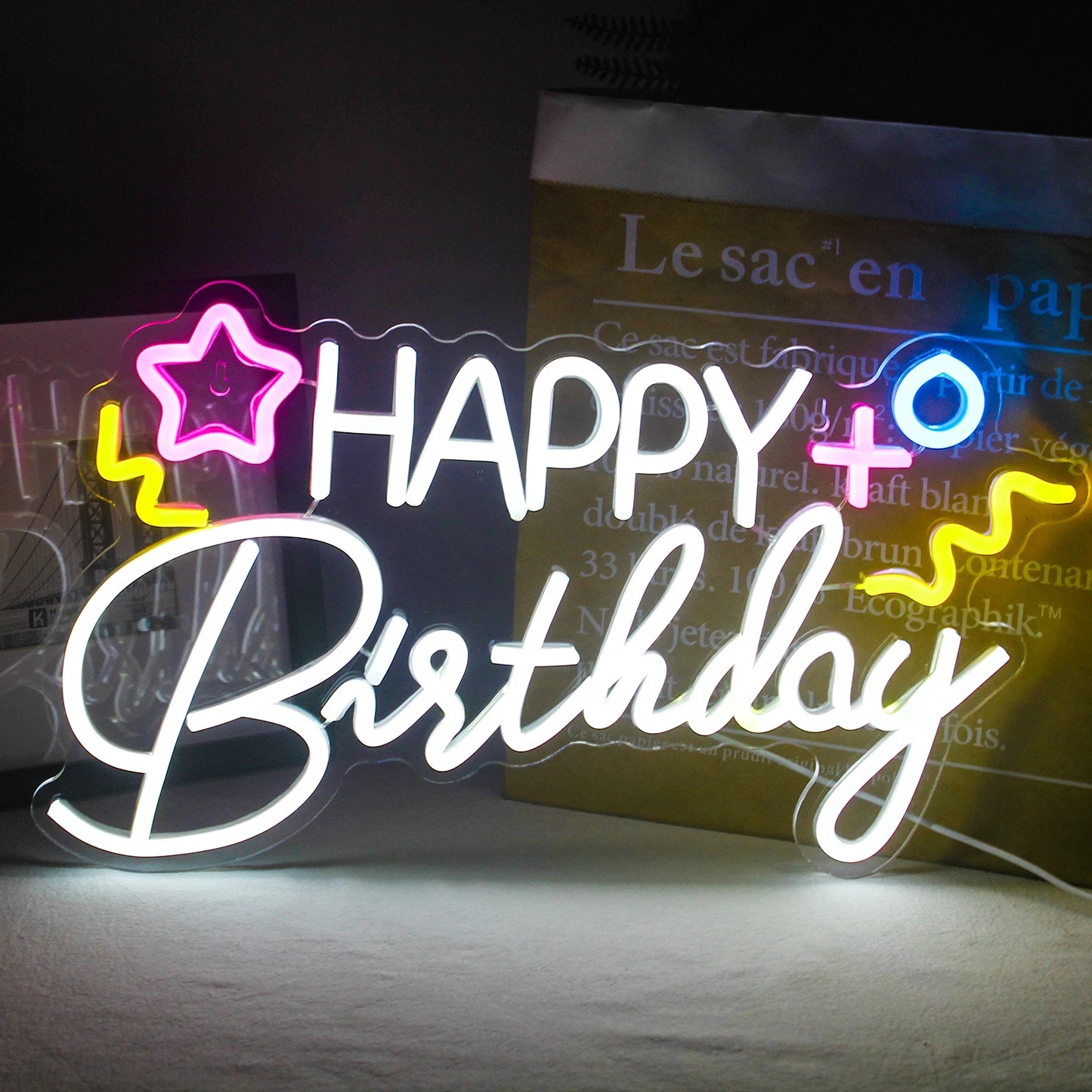 Happy Birthday 5V Mini USB LED Neon Sign - Budget Friendly