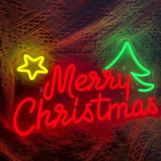 Merry Christmas 5V Mini USB LED Neon Sign - Budget Friendly