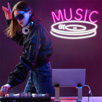 MUSIC – Disco de vinilo – cartel de neón LED (5 V USB)