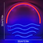 Zonsondergang en zee – LED-neonbord (5 V USB)