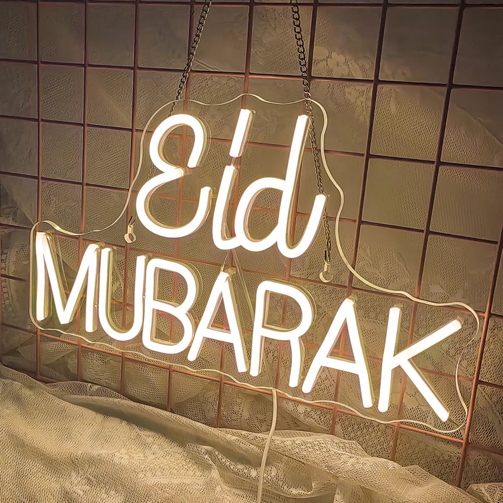 Eid Mubarak 5V Mini USB LED Neon Sign - Budget Friendly