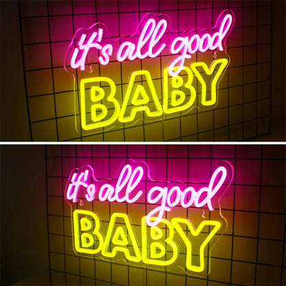 It's All Good Baby 5V Mini USB LED Neon Sign - Budget Friendly