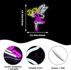 Fata in volo e luna – insegna al neon LED (5 V USB)
