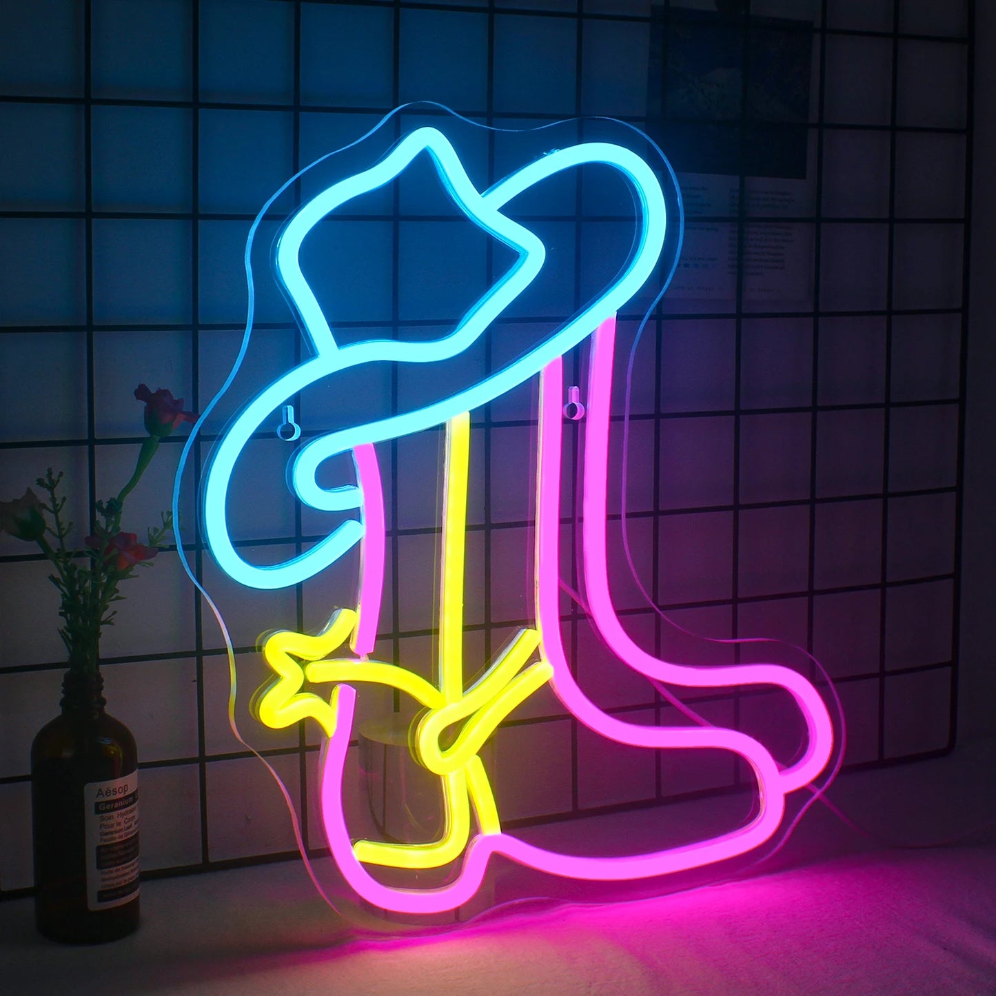 Cowboy Boot 5V Mini USB LED Neon Sign - Budget Friendly