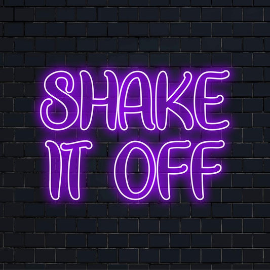 Custom-made Shake It Of LED neon sign, blending unique design elements and vibrant neon light art for trendy decor.