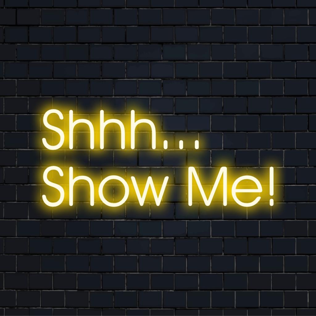 Panneau néon LED personnalisé Shhh... : décor élégant et minimaliste, lueur vibrante, art mural unique, élément d'éclairage sur mesure.