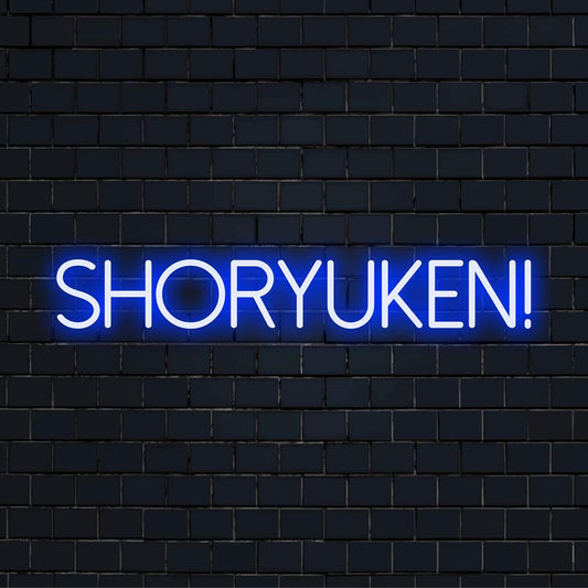 Živahni Shoryuken! LED neonski znak, savršen za igrače. Dodaje personaliziranu atmosferu pop kulture u vaš dekor. Neonska umjetnost igre.