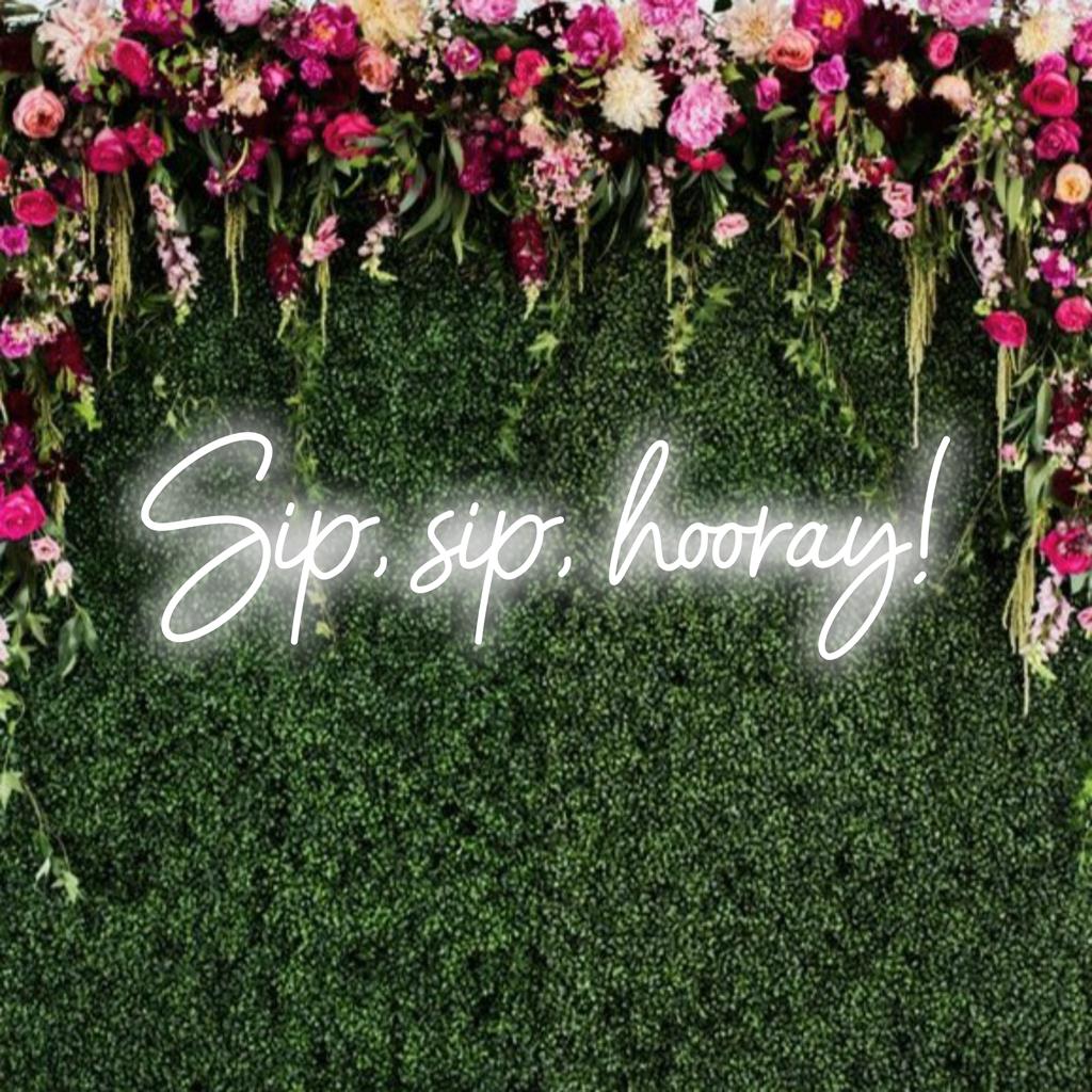 Sip, Sip, Hooray! LED Neon Sign - Customizable Decor – The Art Neon