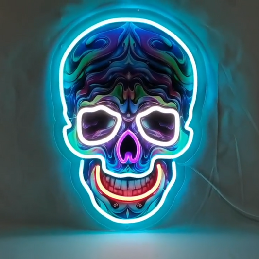 Skull-2 UV-prindiga LED-neoonmärk