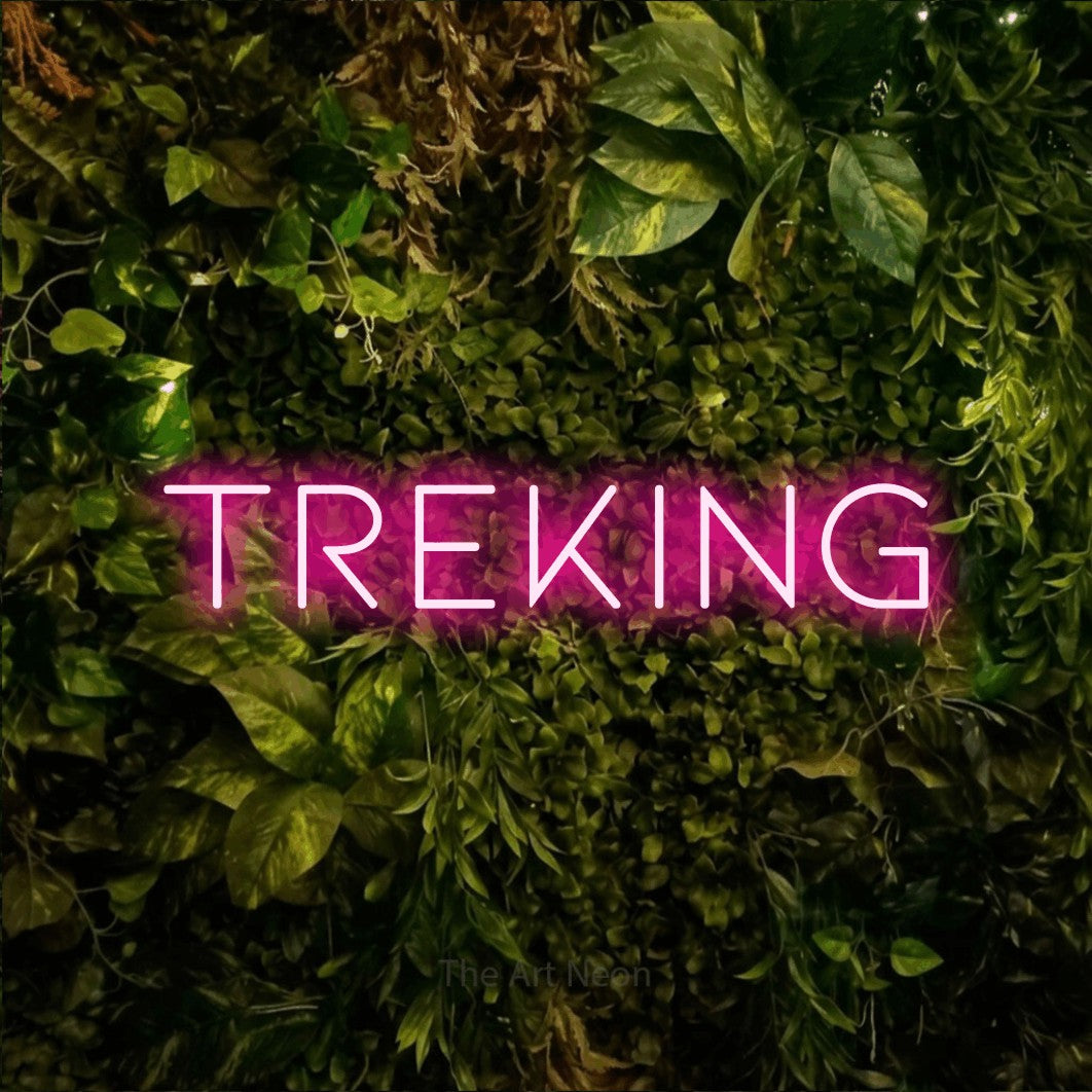 LED neon sign reading “Treking”, arranged in a single line.