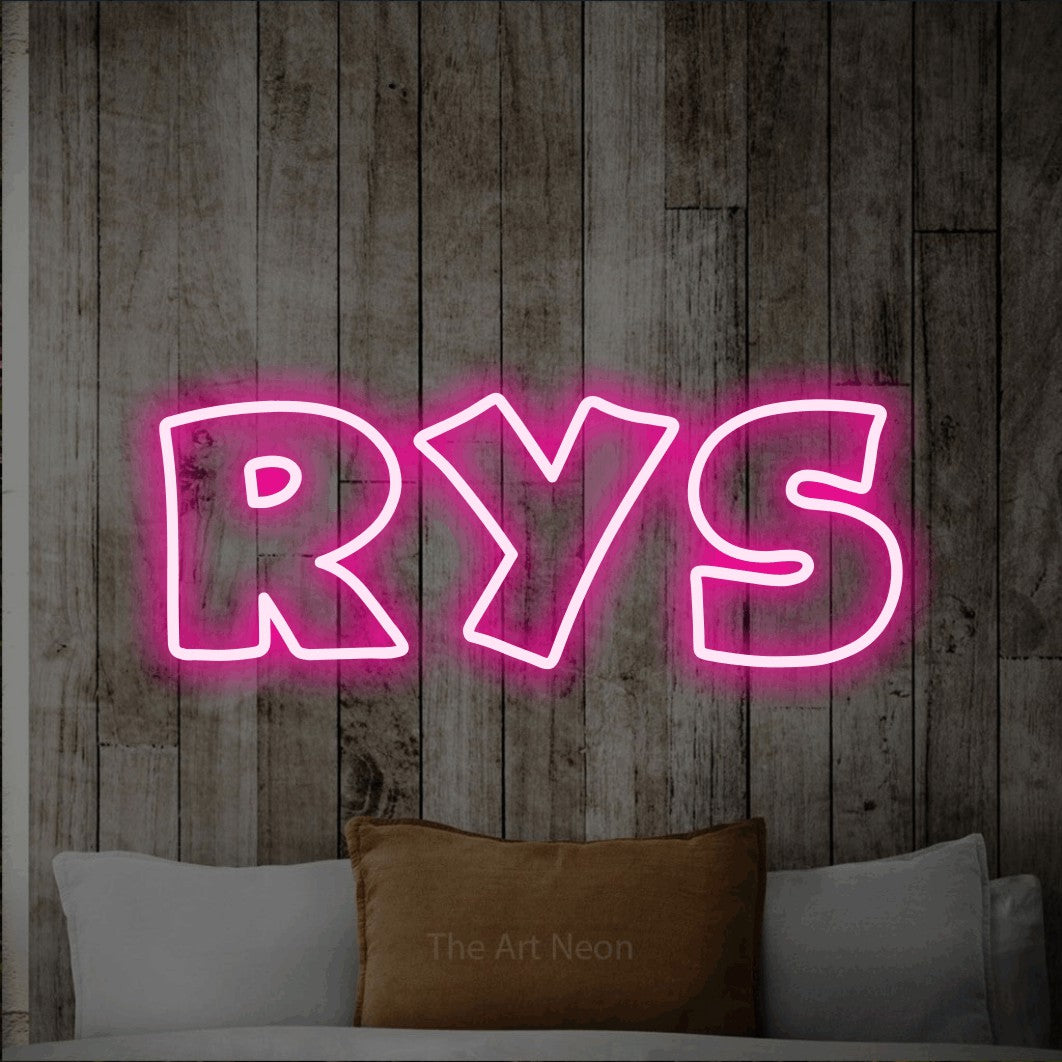 LED neon sign reading “Rys”, arranged in a single line.