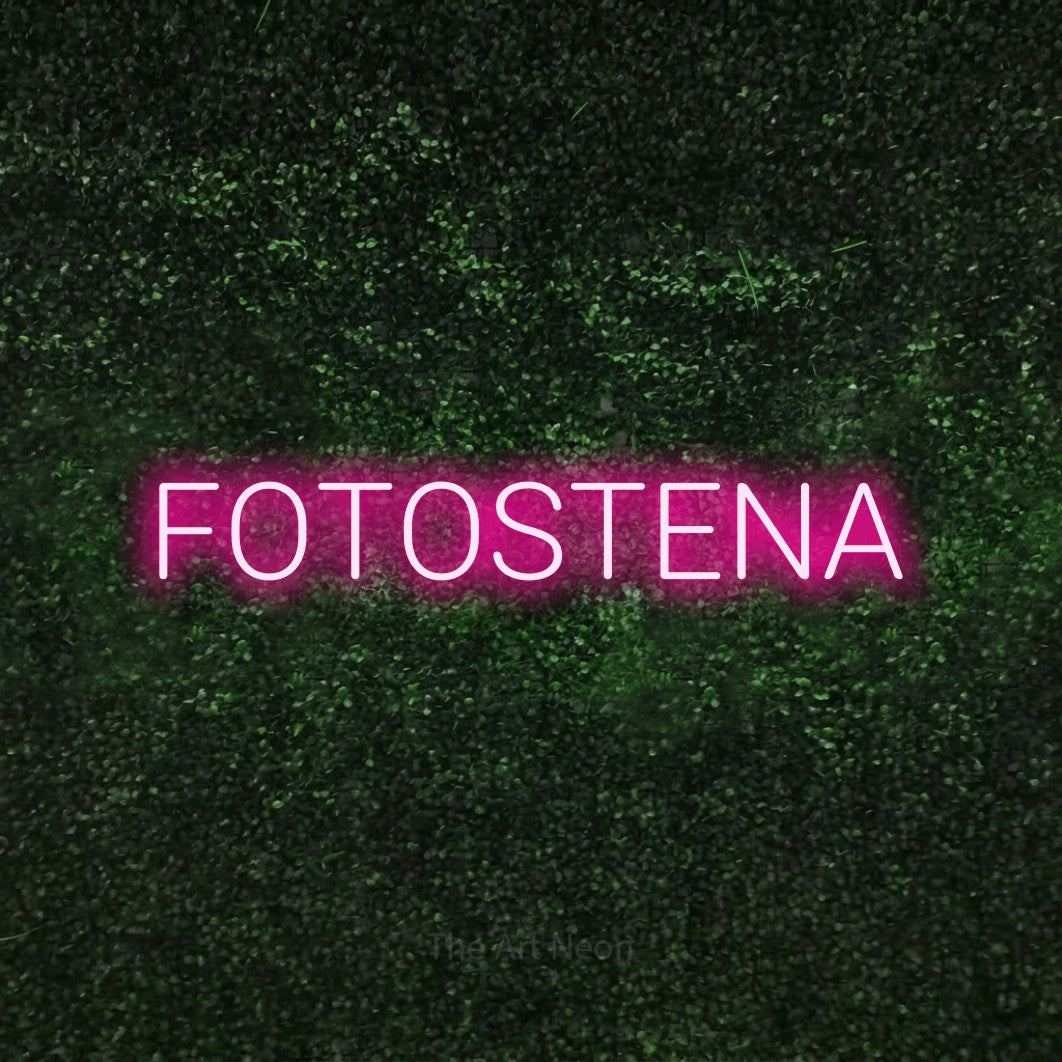 LED neon sign reading “FOTOSTENA”, arranged in a single line.