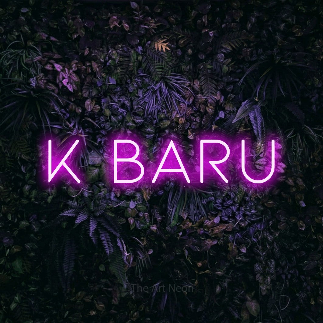 LED neon sign reading “k baru”, arranged in a single line.