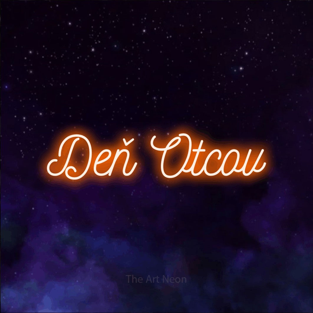 LED neon sign reading “Deň Otcov”, arranged in a single line.