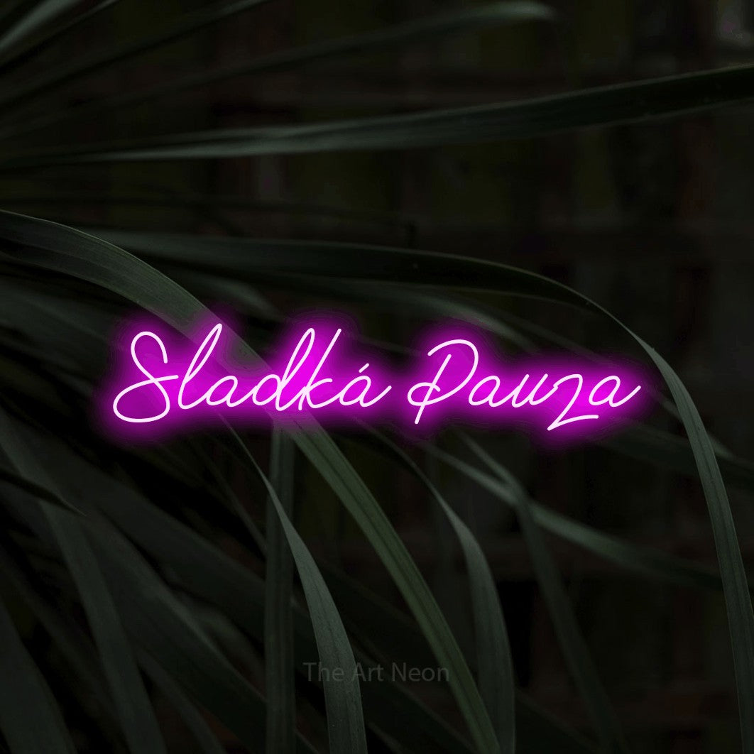 LED neon sign reading “Sladká Pauza”, arranged in a single line.