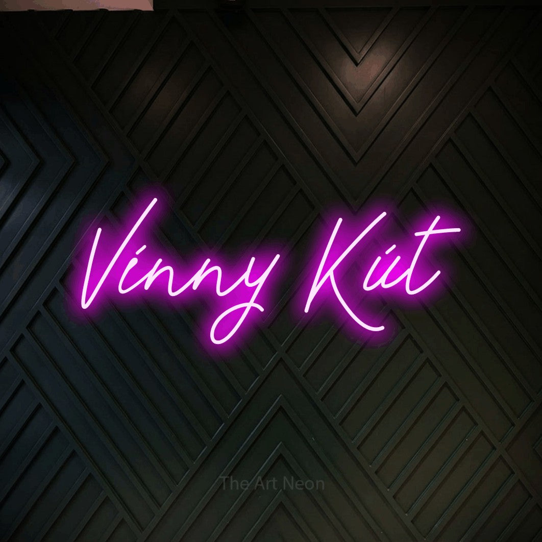 LED neon sign reading “Vínny Kút”, arranged in a single line.