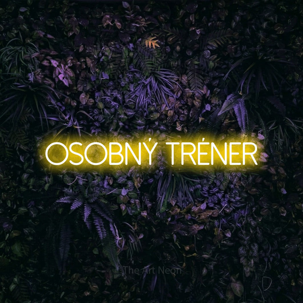 LED neon sign reading “Osobný Tréner”, arranged in a single line.