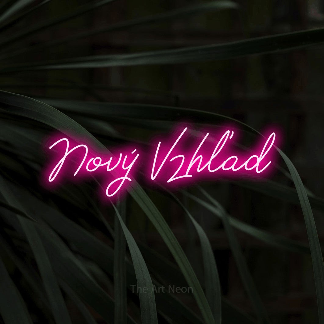 LED neon sign reading “Nový Vzhľad”, arranged in a single line.