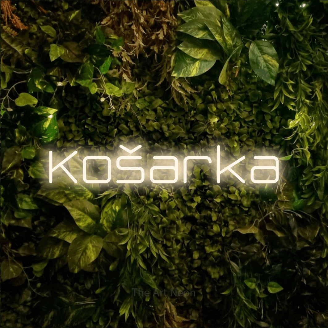 LED neon sign reading “Košarka”, arranged in a single line.
