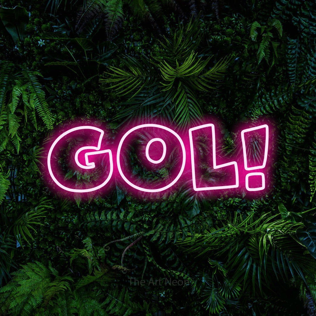 LED neon sign reading “Gol!”, arranged in a single line.