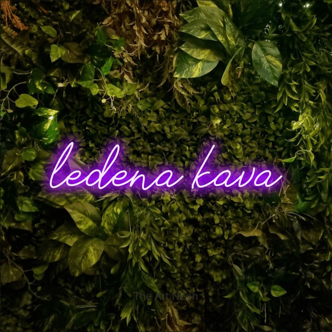 LED neon sign reading “ledena kava”, arranged in a single line.