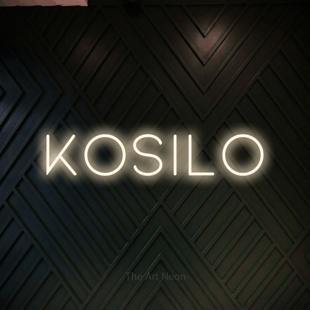 LED neon sign reading “Kosilo”, arranged in a single line.