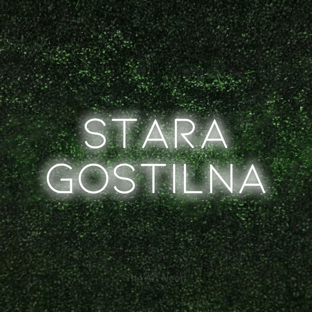 LED neon sign reading “Stara GOSTILNA”, arranged in two lines.
