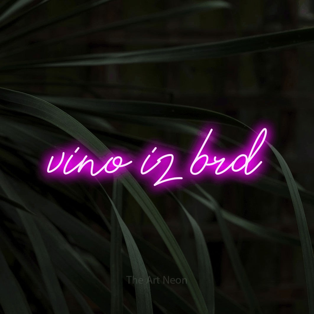 LED neon sign reading “vino iz brd”, arranged in a single line.