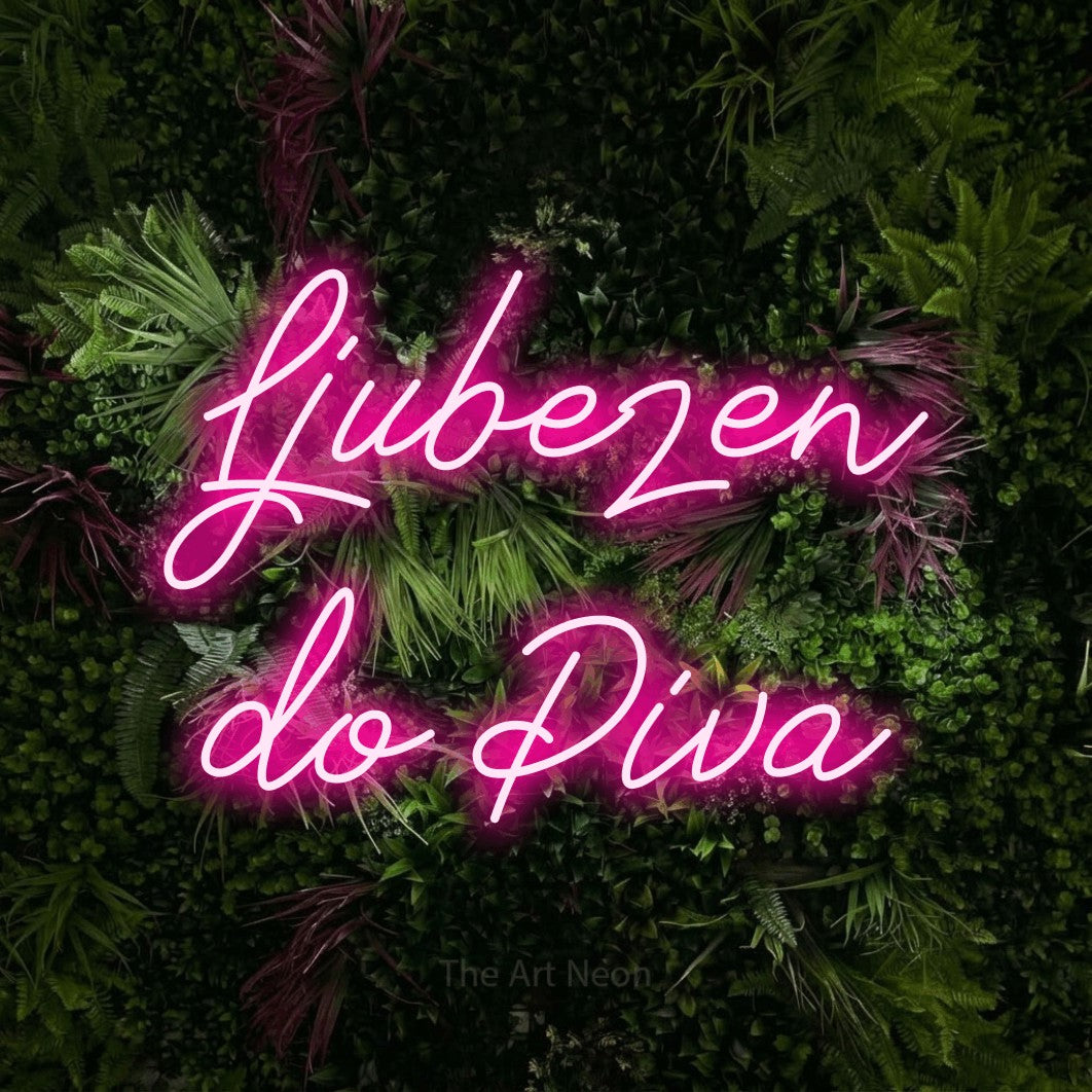 LED neon sign reading “Ljubezen do Piva”, arranged in two lines.