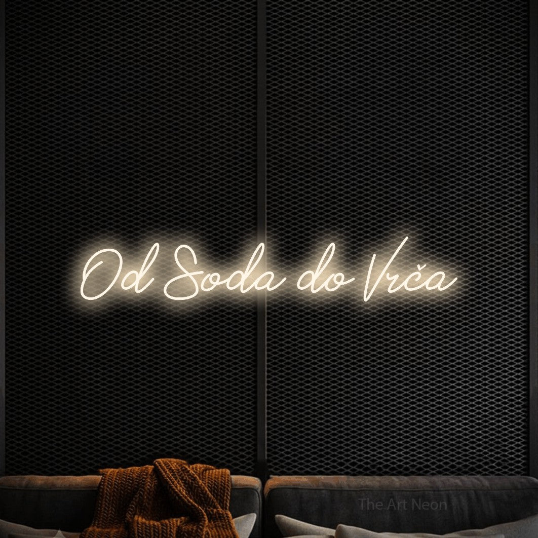 LED neon sign reading “Od Soda do Vrča”, arranged in a single line.