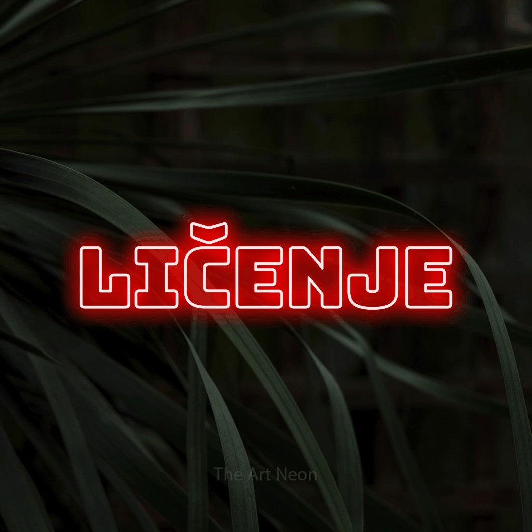 LED neon sign reading “LIČENJE”, arranged in a single line.
