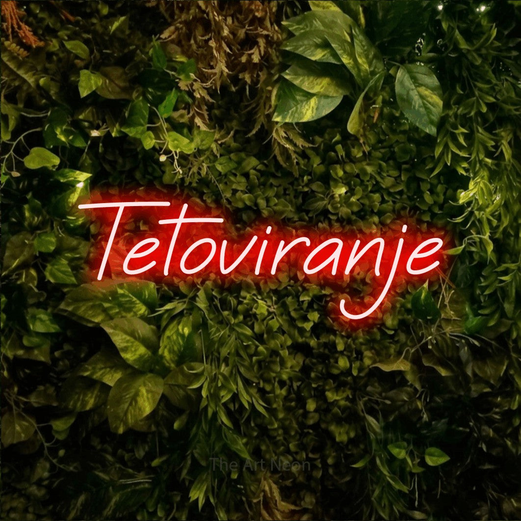 LED neon sign reading “Tetoviranje”, arranged in a single line.