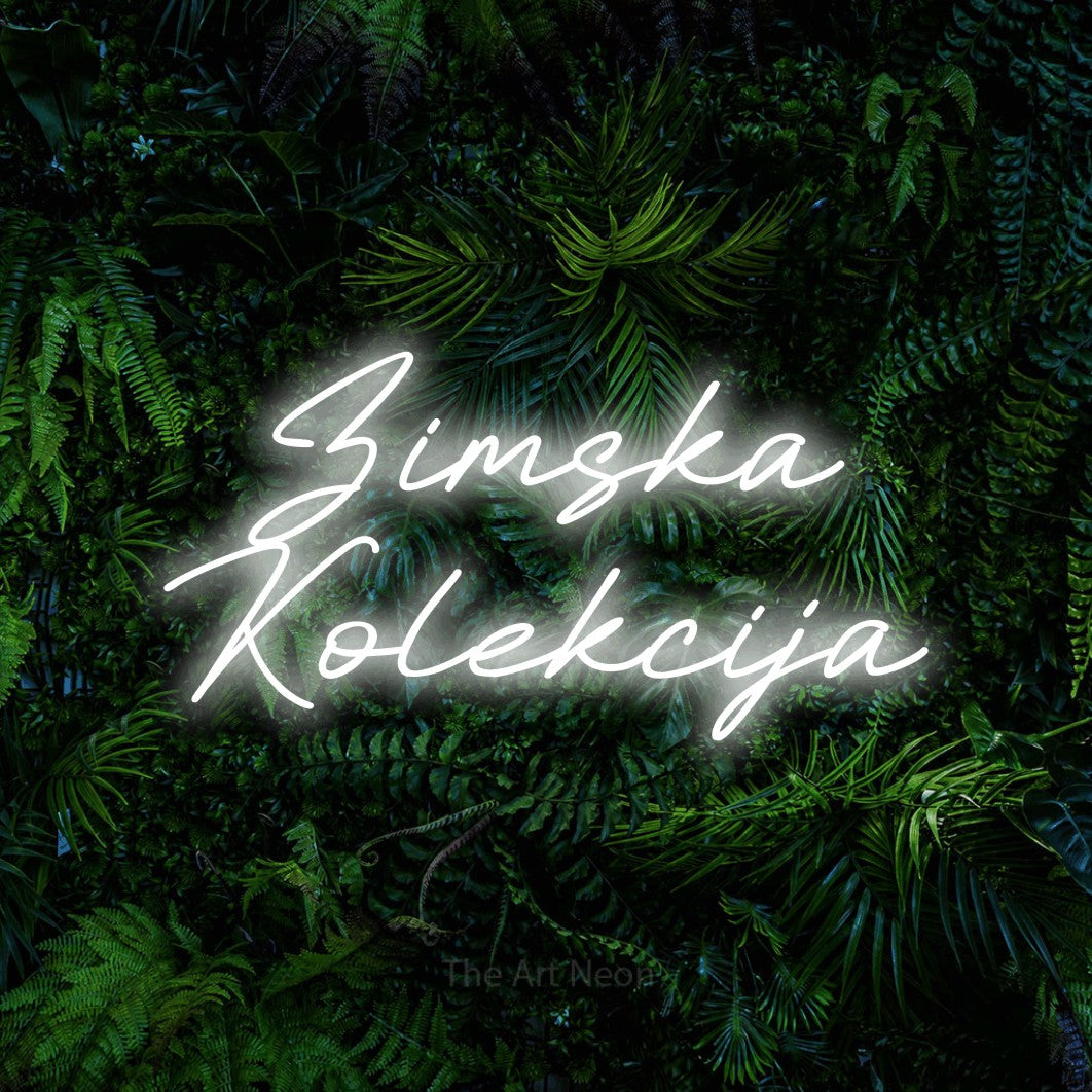 LED neon sign reading “Zimska Kolekcija”, arranged in two lines.