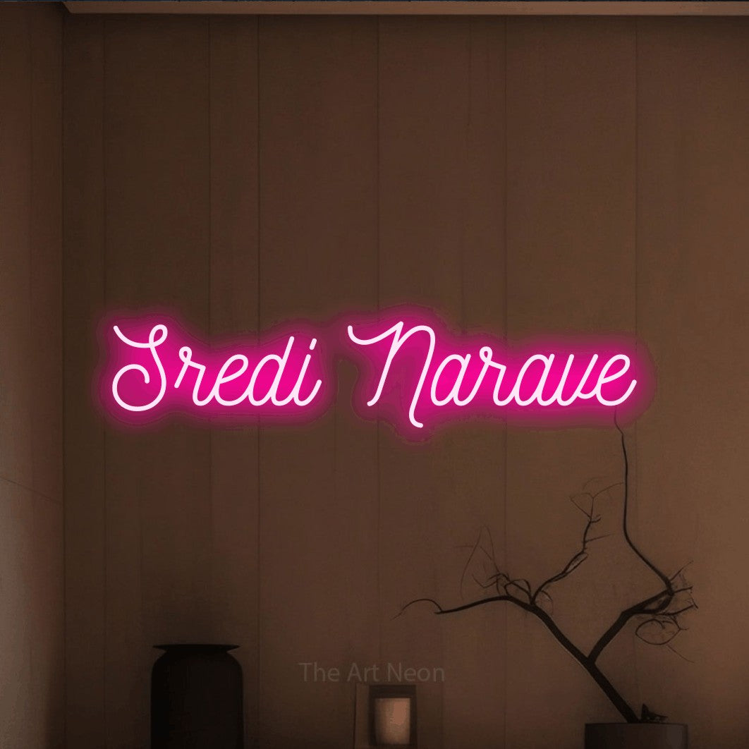 LED neon sign reading “Sredi Narave”, arranged in a single line.