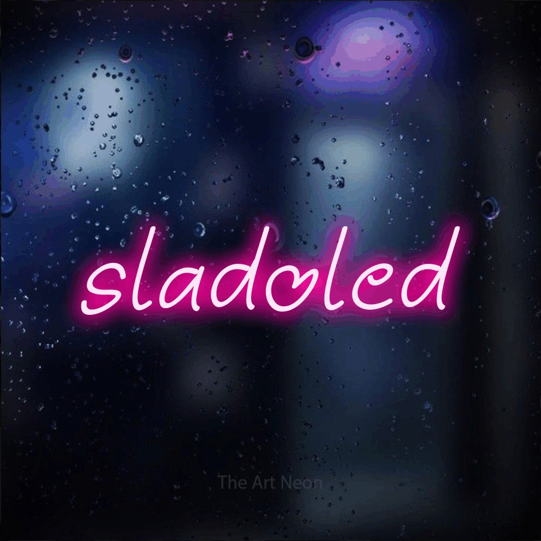 LED neon sign reading “sladoled”, arranged in a single line.