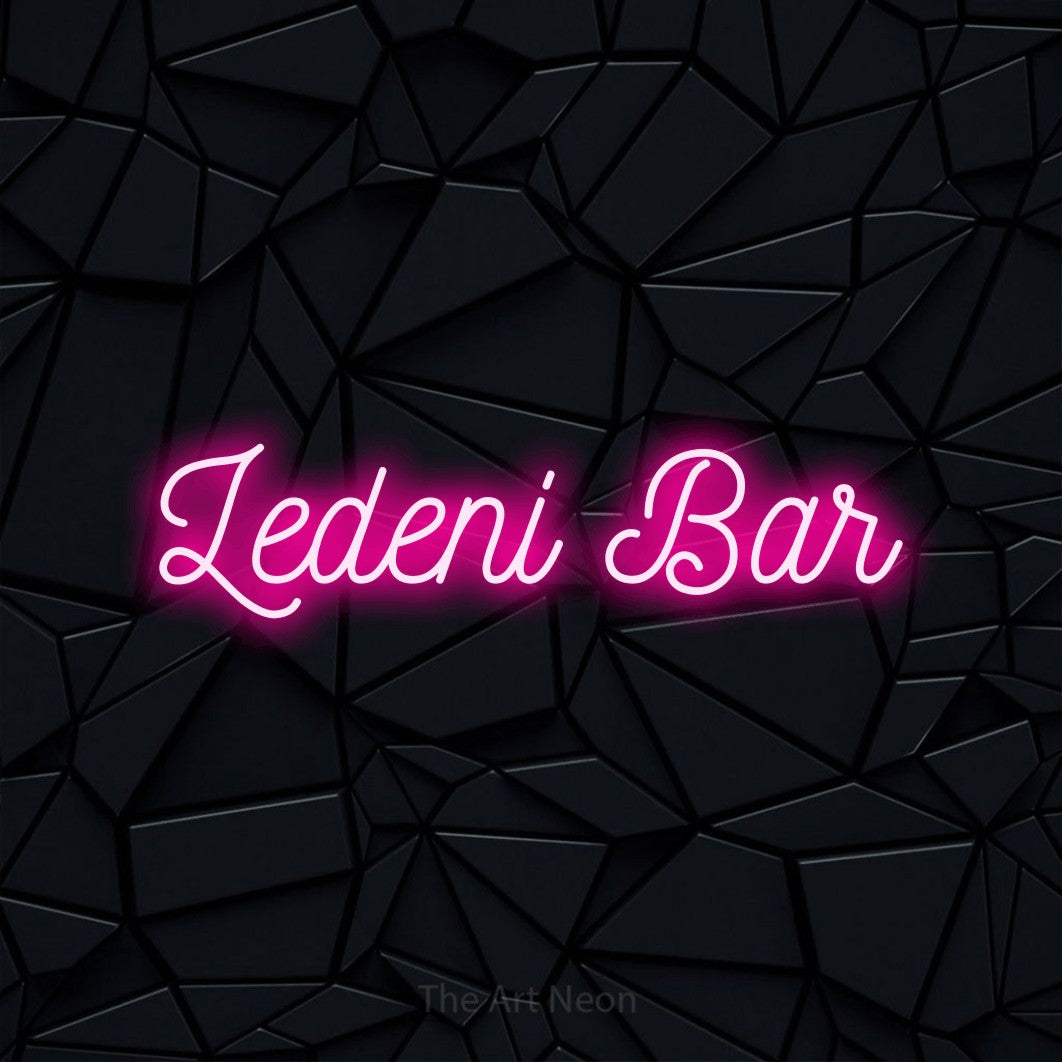 LED neon sign reading “Ledeni Bar”, arranged in a single line.