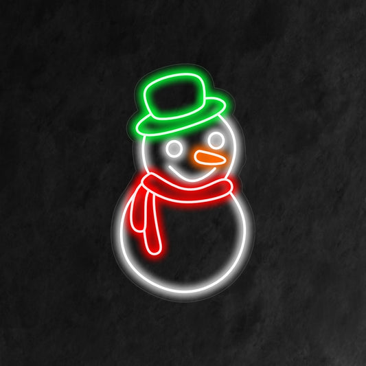 "Snowman Neon Sign" brings winter magic with its festive design, casting a joyful glow for a cheerful and enchanting ambiance in your space.
